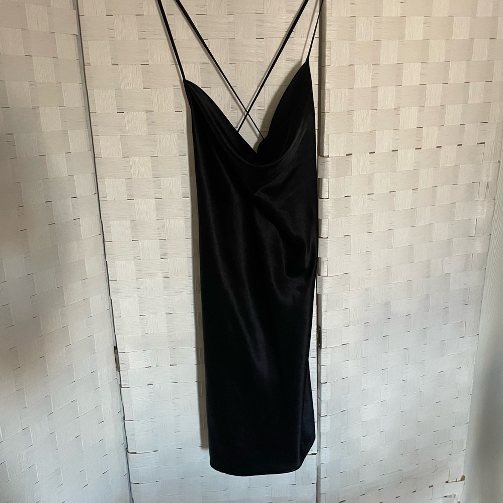 H&M Black Slip Dress with Spaghetti Straps for Cocktail Night Out